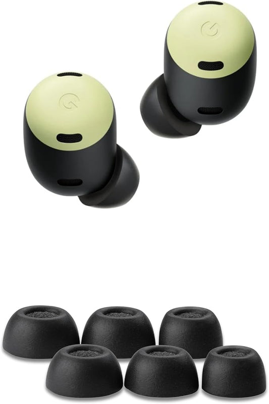 Comply Memory Foam Replacement Earbud Tips Designed for Google Pixel Buds Pro (1st Gen) | Ultimate Comfort, Secure Fit, Superior Noise Isolation | Black (S/M/L) (3 Pairs)