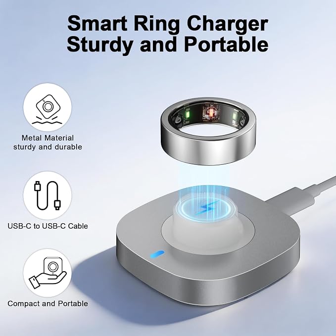 Charger Compatible with Aura-Ring Gen 3-Size 10,Fast Safe Charging Dock with USB-C Cable for Smart Ring