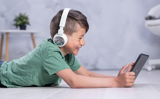 BuddyPhones POP Fun | Foldable Bluetooth Kids Headphones + Microphone, Works Wired or Wireless - SafeAudio Volume Limiting for iPhone/iPad/Tablet/PC and More (Green)
