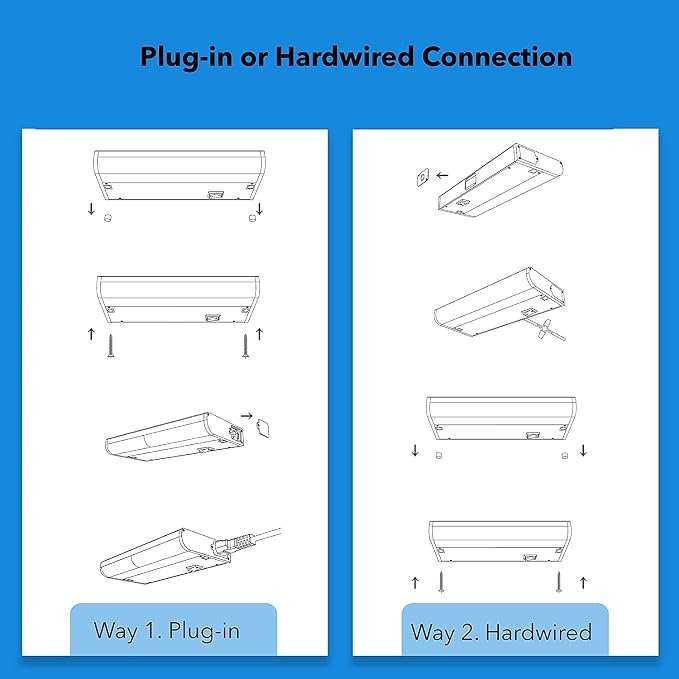 LAMPAOUS Hardwired Under Cabinet Lighting, Dimmable White and Color Changing with Remote Control, Compatible with Alexa, Google Home (9 Inch)