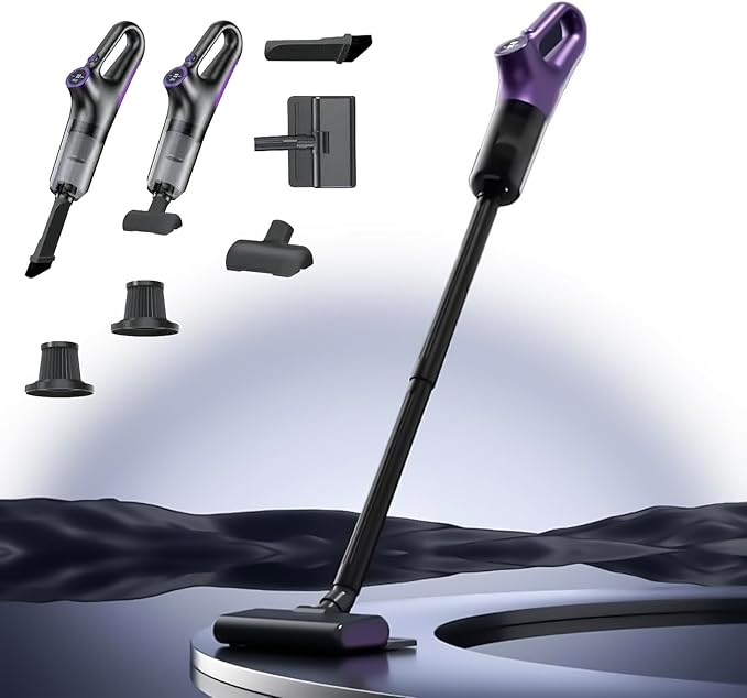 Cordless Vacuum Cleaner for Home & Car, 23k Pa Handheld Stick Rechargeable Dust Buster Upholstery Mattress Pet Hair, Hardwood Floor Cleaner Specialist