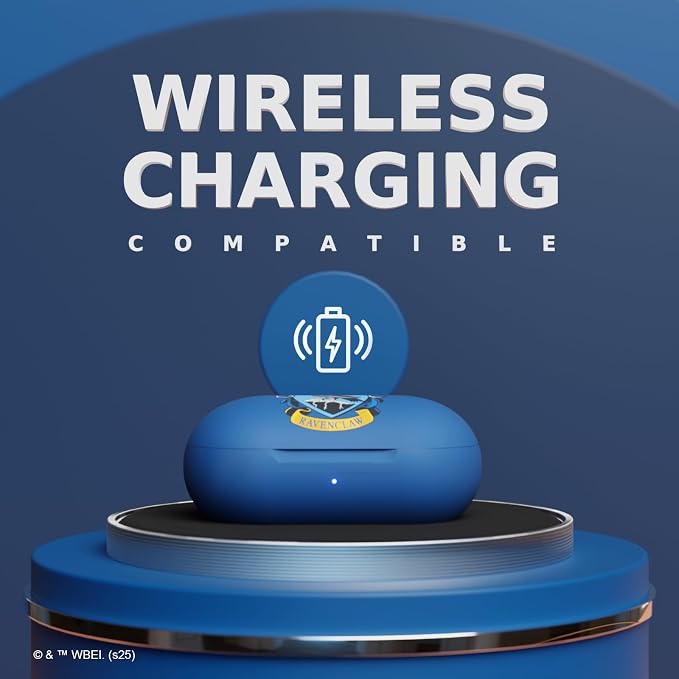 iJoy Harry Potter Ravenclaw Wireless Bluetooth Earbuds with Charging Case, Built-in Mic, 30 Hr Playtime, Officially Licensed | Harry Potter Gifts for Women, Men, Teens, Kids & All Fans of Ravenclaw