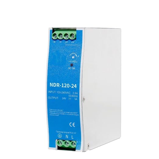 24VDC DIN Rail Power Supply NDR120-24 120W 24v 5a Power Supply Output 24VDC 5A with Dual Output 120vac to 24vdc Power Supply
