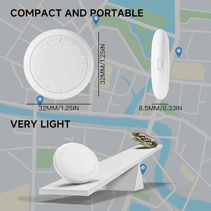 Mini GPS Tracker for Vehicles,Tracker Device for Vehicles No Subscription No Monthly Fee No SIM,Hidden Tracking Devices for Cars with Magnetic Case(Available for Android and iOS)