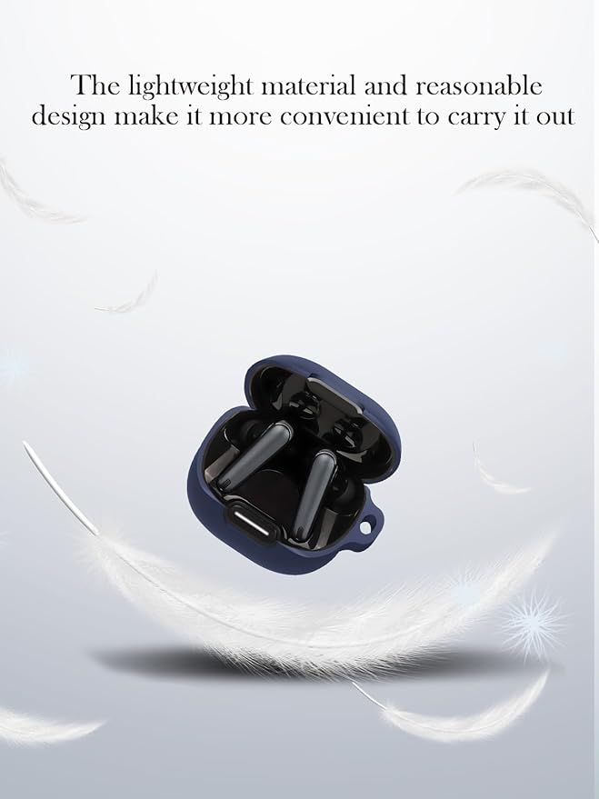 Case for Anker Soundcore Liberty 4 NC True Wireless Earbuds,Soft Protective,BOVUGAC Silicone Case Cover with Keychain & Cleaning Kit & Lanyard for Anker Soundcore liberty4 NC-Blue