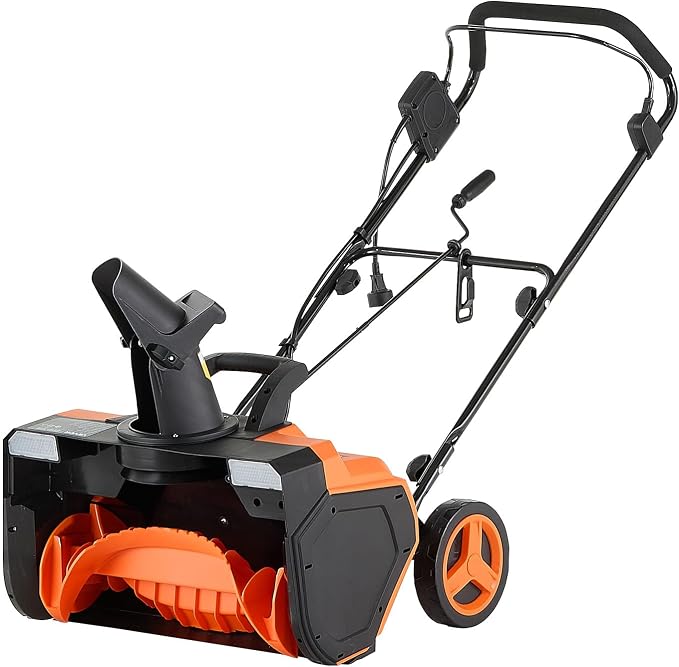 VEVOR Corded Electric Snow Blower, 23-inch 15A Snow Thrower with Dual LED Headlights & 180° Rotating Chute, 25FT Throwing Distance, 12" Depth Clearing, Walk-Behind Snowblower for Driveway Sidewalk