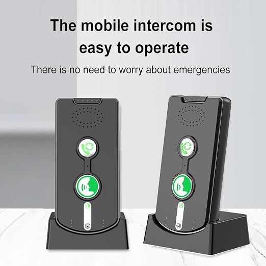 2 Way Wireless Intercom System for Home, 1/2 Mile, Full Duplex 2-Way Radio Hands Free, Rechargeable, 120H Standby,Volume Control - Room to Room, Elderly Care, Indoor Outdoor,Use for Business, Offices