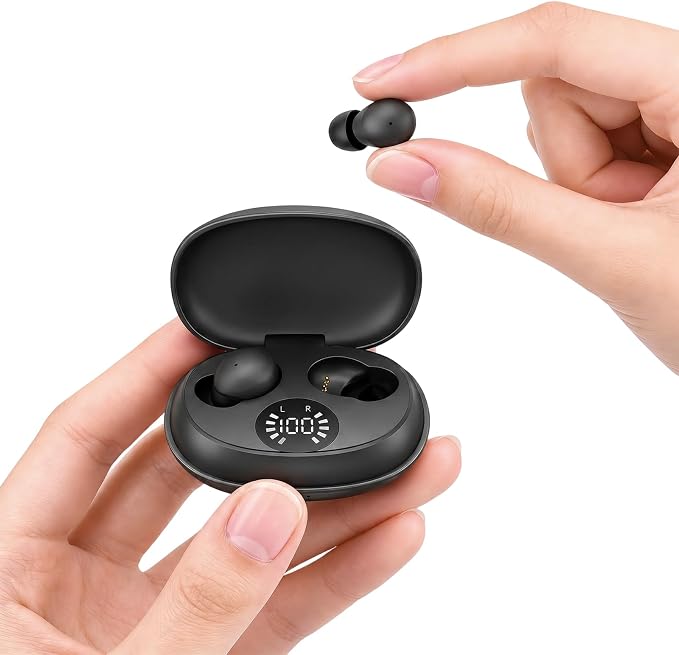 Xmenha Mini Invisible Small Sleep Earbuds Wireless Bluetooth Ear Buds for Small Ears Women Invisible Hidden Headphones Discreet Smallest Micro Tiny Comfortable Low Profile Earbuds for Work Sleeping
