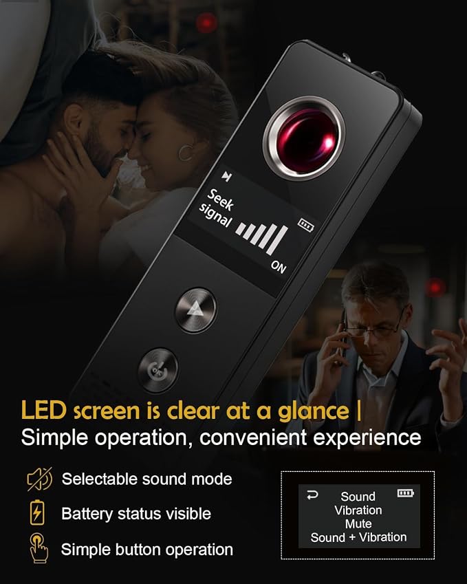 Hidden Camera Detector & Bug Detector - Hidden Devices Detector for Hidden Camera, GPS Tracker, Listening Device & Bug, Privacy Protection Tool for Hotel, Office, Airbnb, Bathroom (Large)