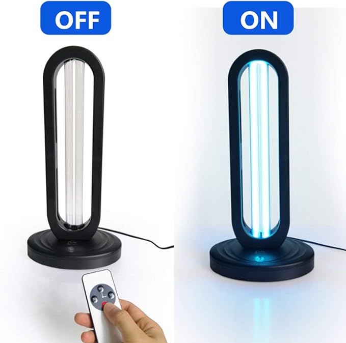 UV Lamp with Ozone Sanitizer Lamp for Home & Commercial – 38W UVC Sanitizer Lamps with Remote Control & 3-Speed Timer (15/30/60 Mins), 99.99% Disinfection Rate,110V Odor Elimination- EPA Certified