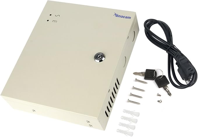8 Channel Port 12V DC 5 Amp Amper with PTC Fuse Distributed Power Supply Box for CCTV DVR Security System and Camera or Cameras
