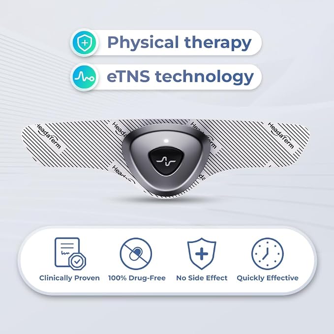 HeadaTerm-2 Migraine Relief Device e-TNS Technology Rechargeable Head Cap Treatment for migraine and Headache, Drug-Free, Clinically Proven, Fast-Acting, No Side Effects 2Pack