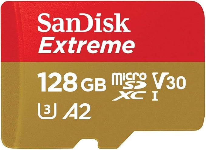 SanDisk 128GB MicroSD Extreme Memory Card (5 Pack) Memory Card for DJI FPV Drone (SDSQXAA-128G-GN6MN) Class 10 4K V30 UHS-I U3 A2 SDXC Bundle with (1) Everything But Stromboli Micro Card Reader