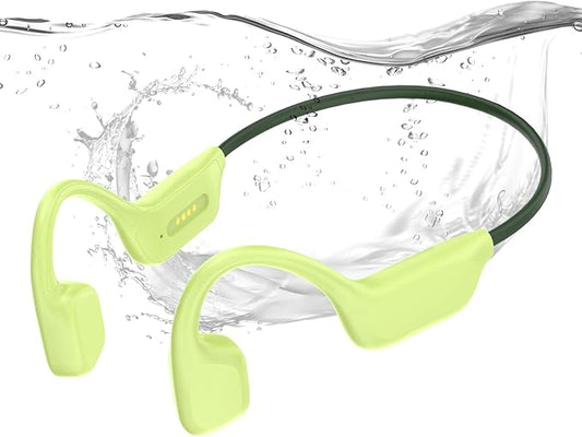 Swimming Headphones, IPX8 Waterproof Bone Conduction Headphone Wireless Underwater Earbuds with 32GB Memory for Swimming, Cycling, Marathon