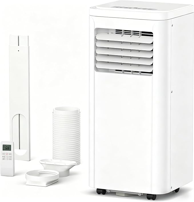 Electactic 8000 BTUs Portable Air Conditioners, 3-IN-1 Portable AC Unit with Cooling, Dehumidification, Fan & Sleep Mode, 24H Timer, Remote Control and Window Kit for Bedroom Home Office