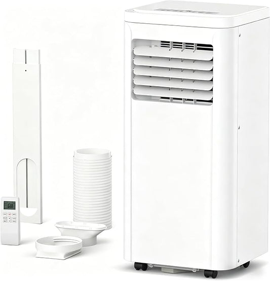 Electactic 8000 BTUs Portable Air Conditioners, 3-IN-1 Portable AC Unit with Cooling, Dehumidification, Fan & Sleep Mode, 24H Timer, Remote Control and Window Kit for Bedroom Home Office