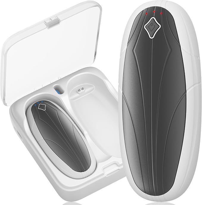 Hand Warmers Rechargeable 2 Pack, 14000mAh Electric Hand Warmers with Wireless Charging Case, AI Chip 3 Heat Settings Up to 50-Hour Portable Pocket Heater, Gifts for Christmas, Camping, Hunting, Golf