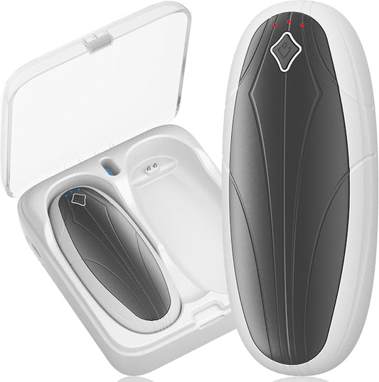 Hand Warmers Rechargeable 2 Pack, 14000mAh Electric Hand Warmers with Wireless Charging Case, AI Chip 3 Heat Settings Up to 50-Hour Portable Pocket Heater, Gifts for Christmas, Camping, Hunting, Golf