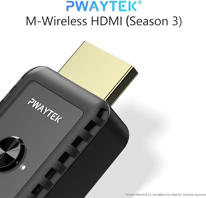 Wireless HDMI Transmitter and Receiver 328ft/100M, Wireless HDMI Extender Kit, Plug & Play, 4K Decode Support 2.4/5G for Streaming Video and Audio to Monitor from Laptop/Pc/Tv Box, Black