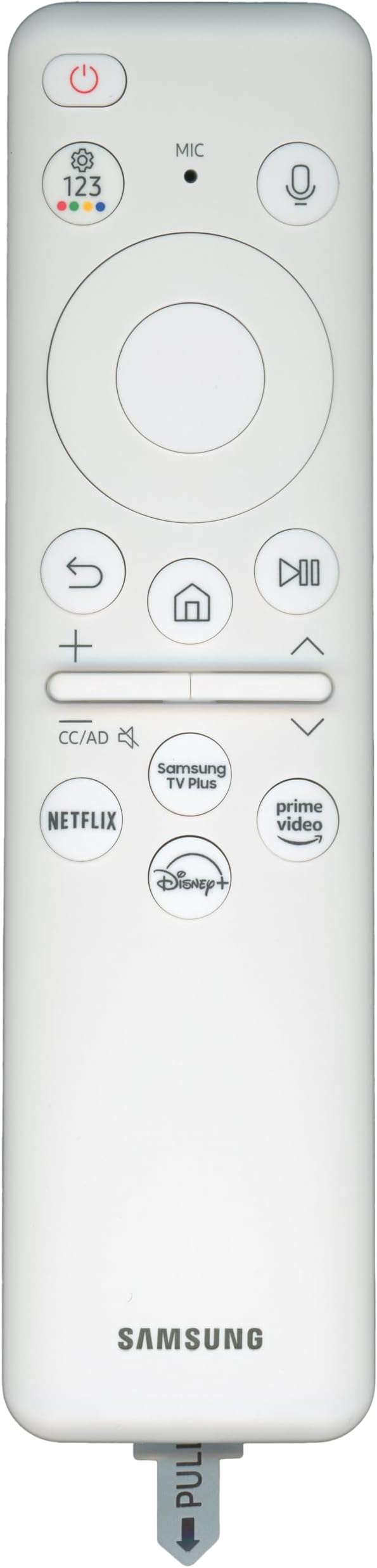 Dan's Originals OEM BN59-01456A / TM2361E 2024 White Solar TV Remote Control for Samsung TV, The Frame TV, with Plus, Netflix, Prime, Disney+ App Keys | BN5901456A