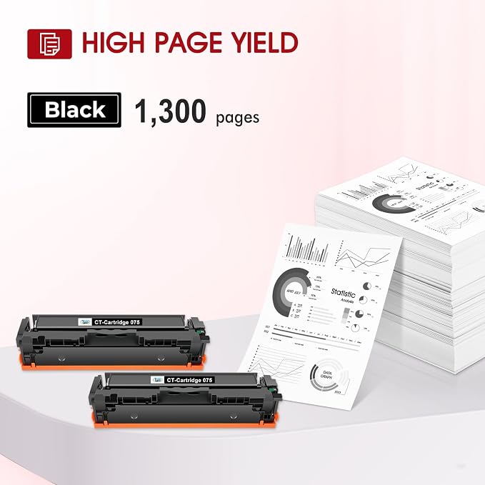 075 075H Black Toner Cartridge LBP646Cdw MF665CDW MF663Cdw Compatible Replacement for Canon 075 Black ImageCLASS MF660c MF662CDW LBP647Cdw LBP640c Printer High Yield Ink (2-Pack)