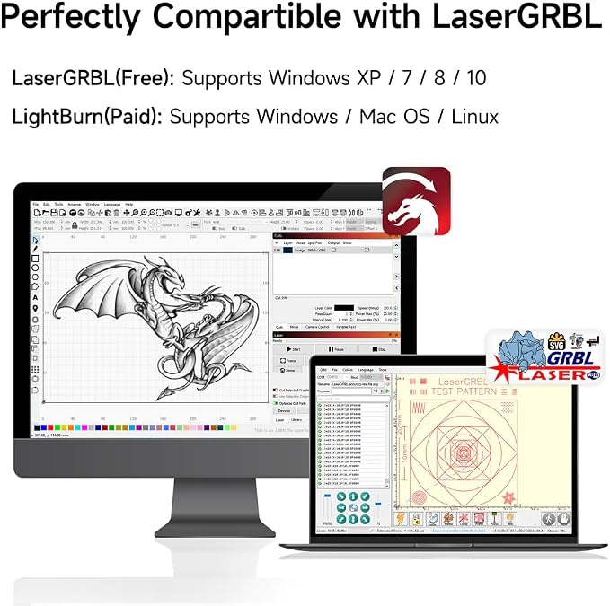 Laser 1 Laser Engraver, 5W Short Focus Laser Module LU2-4-SF, 7.1x7.1 Inch Area, Pre-Assembled, USB, Beginner Friendly for Wood Leather Acrylic