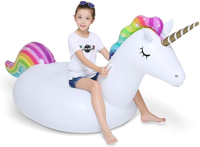 Jasonwell Big Inflatable Unicorn Pool Float Floatie and Electric Air Pump
