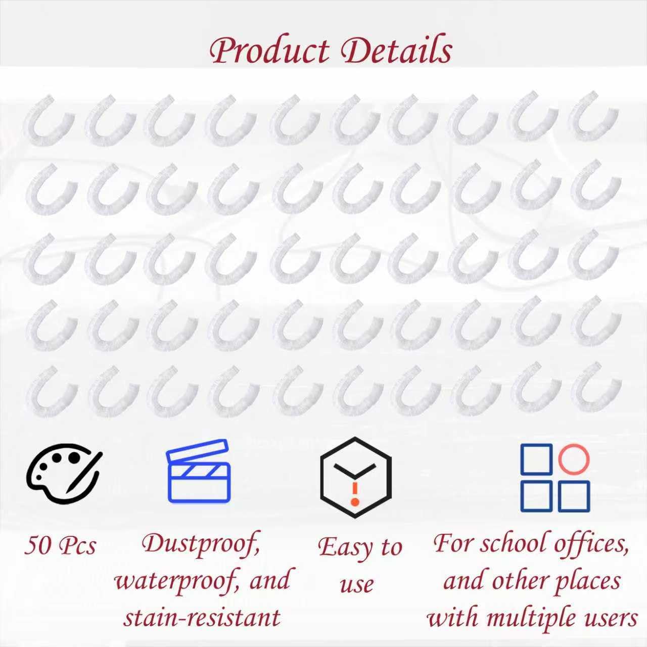 50Pcs Keyboard Cover - Disposable Keyboard Protector for Desktop Dustproof Waterproof for Office Schools Supplies