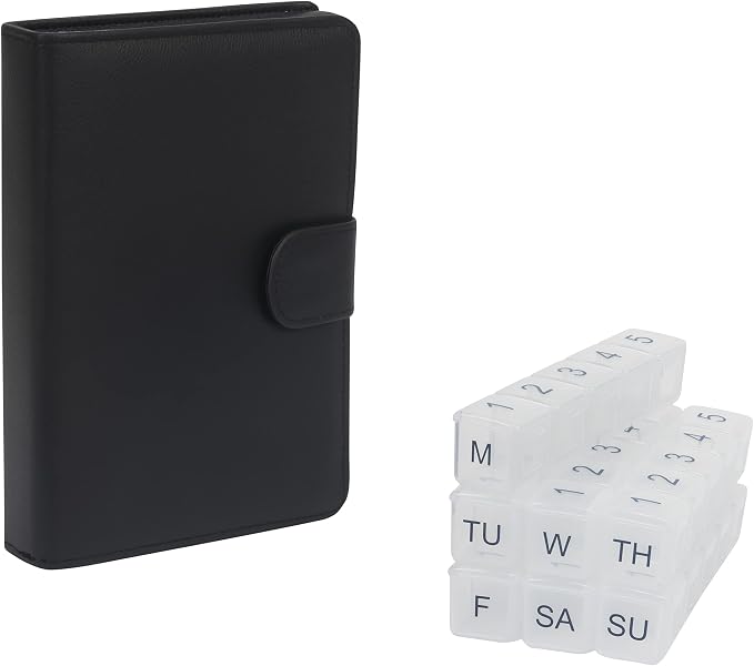 e-Pill 5 Times a Day x 7 Day Large Weekly Pill Organizer, Vitamin and Medicine Pill Box - with Discreet Case (Clear)