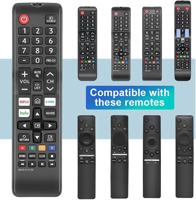 for Samsung-Smart-TV-Remote-Replacement, Universal for All Samsung TVs (BN59-01315A)