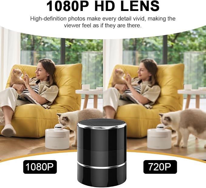 Hidden Spy WiFi Camera in Bluetooth Speaker with 240° Viewing Angle,Hd 1080P,Wireless Security Cameras,Nanny Cams Phone App,Motion Activated for Home Offices Store(2.4G /5G)