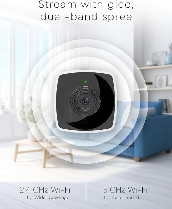 blurams 2.4G/5G Cameras for Home Security, 2K Pet Camera Indoor with Phone App, Window Security Camera w/Motion Detection, 2-Way Talk, IR Night Vision