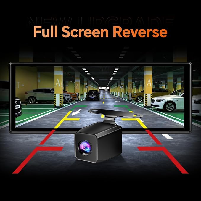 K80 Wireless Carplay & Android Auto with Dash Cam- 11.3" HD IPS Touch Car Play Screen for Car, 5K Front & 1080P Rear Camera, Loop Recording, Bluetooth Audio, Mirror Link, GPS, Siri