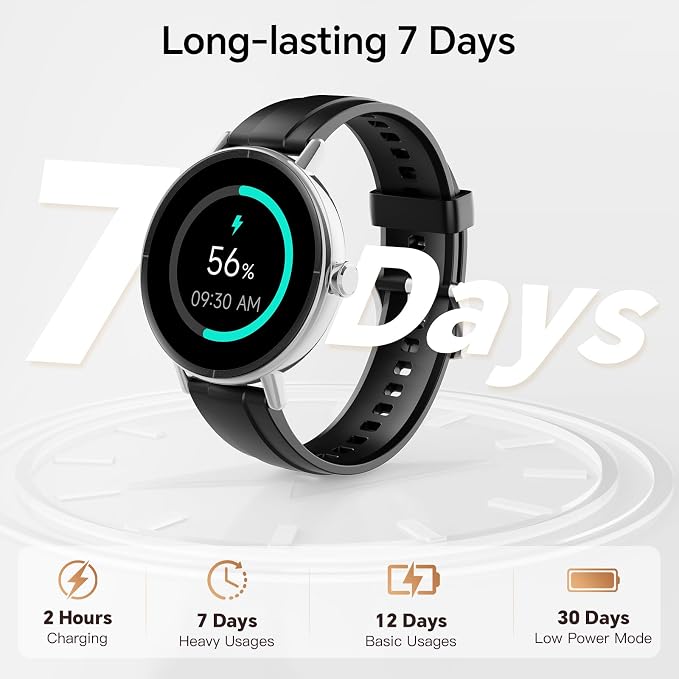 Yoever Smart Watches for Men Women,1.57"HD 43mm Smartwatch for iPhone/Samsung/Android,(Answer/Make Call),Fitness Tracker with Heart Rate/SpO2/Sleep Monitor,IP68 Waterproof,110+ Sport Mode,with 2 Bands