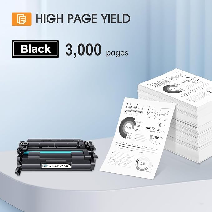 Cool Toner (no chip) 58A CF258A Black Toner Cartridge Replacement for HP 58A CF258A Toner for HP LaserJet Pro M404n M404dn MFP M428fdw M428fdn M428dw Printer Ink 2-Pack