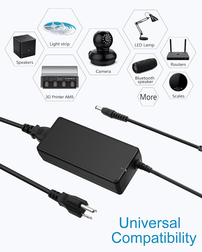 ALITOVE 24V Power Supply 4A 96W AC/DC Adapter 100-240V AC to DC 24 Volt Converter 4amp 3.75A 3.5A 3A 2.5A Transformer 5.5x2.5mm for AMS-2-Pro LED Strip CCTV Camera LCD Monitor Massage Chair