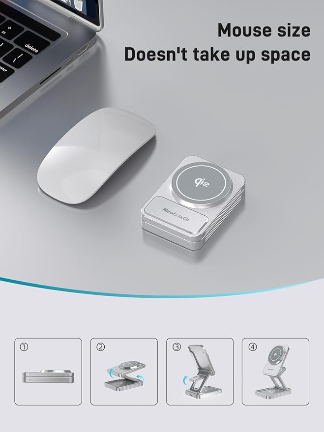 Magnetic Wireless Charger for Samsung, Aluminum Alloy 3 in 1 Charging Station for Samsung Galaxy S26 Ultra/Z Fold7/Flip7/Buds4, Qi2 Foldable Travel Watch Charger for Galaxy Watch 8/Ultra/7