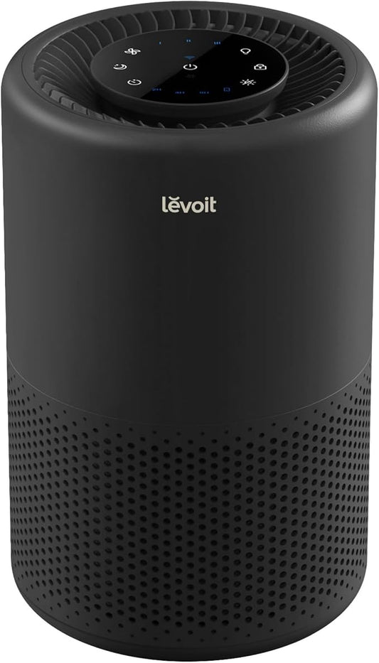 LEVOIT Air Purifier for Home Bedroom Dorm Room, Smart & Voice Control, AHAM VERIFIDE, 3-in-1 Filter With HEPA Sleep Mode, for Pollen, Pollutants, Smoke, Dander, Dust, Core 200S-P, Black