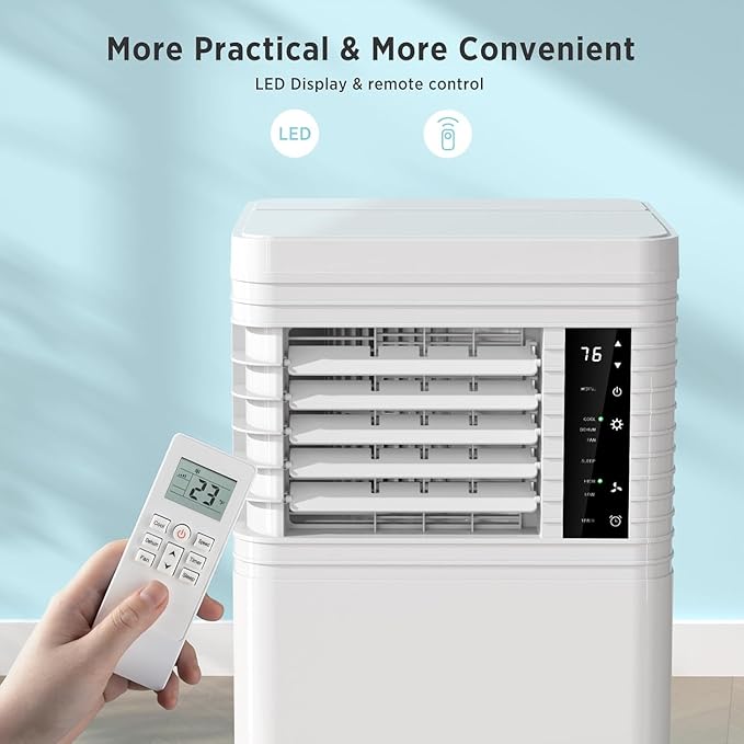 COWSAR 10000 BTU Portable Air Conditioner | Cools Up to 450 Sq.Ft, 4-in-1 Multi-Functional AC with Remote, LED Display & 24H Timer, Full Installation Kit Included