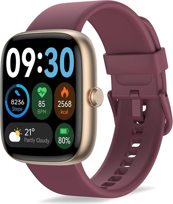 Smart Watch for Women, 1.83" HD Touchscreen Fitness Tracker, Bluetooth Calling, 110+ Sports Modes, Heart Rate SpO2 Sleep Monitor, DIY Dial, IP67 Waterproof, Compatible with Android & iOS