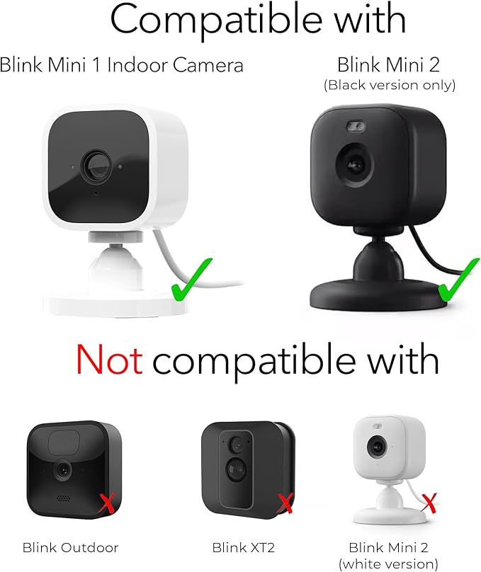 Wasserstein Alarm Clock Case for Blink Mini - Black Version - Discreet Cover for Low-Key Camera Placement - NOT Compatible with Blink Mini 2 (White Version) - Camera NOT Included