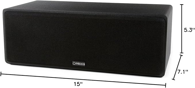 Micca MB42X-C Advanced Center Channel Speaker for Home Theater, Surround Sound, Passive, 2-Way (Black, Each)