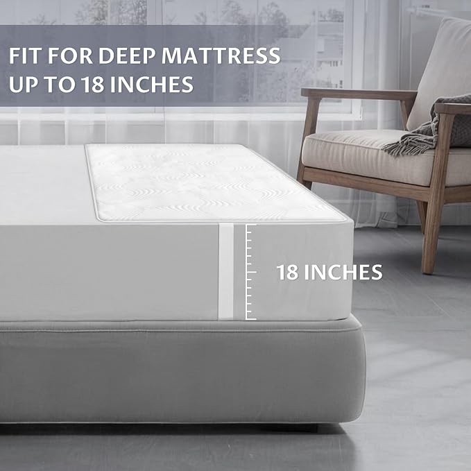 Foot Queen Size Electric Heated Mattress Pad - Foot Warmer for Bed with Memory & Preheat Functions, 12 Heat Settings Single Control for 1-12 Hours Auto Off, Lighted Button