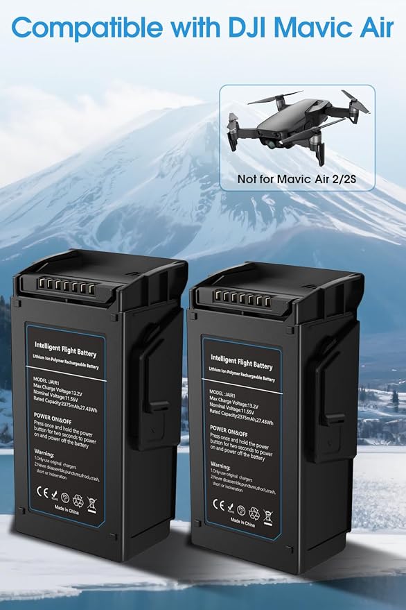 anegine Mavic Air Battery 2 Pack, 2375mAh Intelligent Flight Batteries Compatible with DJI Mavic Air Drone Battery, 21 Minutes Max Flight