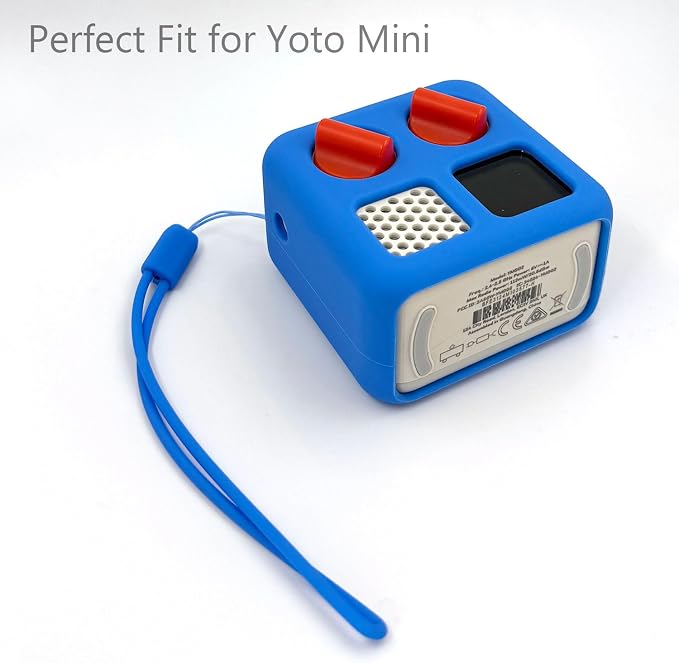 Silicone Cover and Travel Case Compatible with Yoto Mini with Headphones, Hard Carrying Case with Shoulder Strap and Adventure Jacket Accessories Set for Yoto Mini, Royal Blue