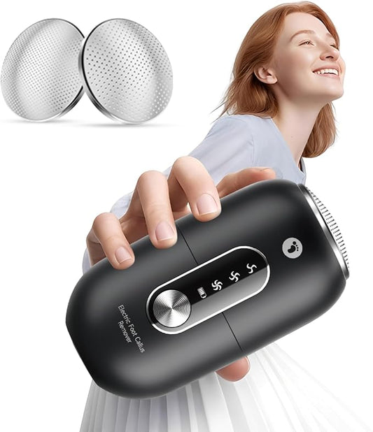 Electric Foot Callus Remover with 30000Pa Motor & 304 Stainless Steel Head – 3-Speed Rechargeable Foot File, LED Display, Gravity Sensor, IPX6 Waterproof Pedicure Tool for Dry Cracked Feet