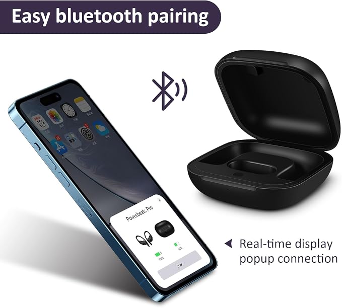 Replacement Charging Case Compatible with Powerbeats Pro: Charger Case with Bluetooth Pairing Button, 700mAh Battery, Not Included Earbuds