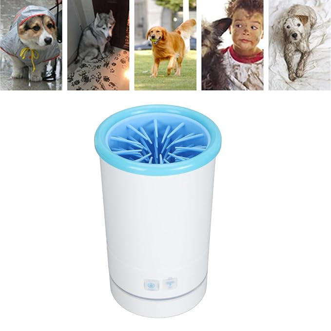 Automatic Dog Washer, Portable Electric Pet Foot Cleaner with Soft Silicone for Small Medium Dogs Cats, USB Charging, Compact Design