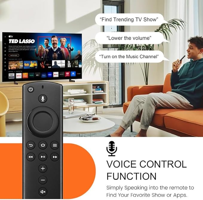 Replacement Voice Remote Control Compatible with All Fire-Series TVs Stick & Cube,TVs Stick Lite/Stick (2nd Gen)/TVs Stick 4K/TVs Cube (1st/2nd Gen),and fit for Smart TVs 3rd Gen