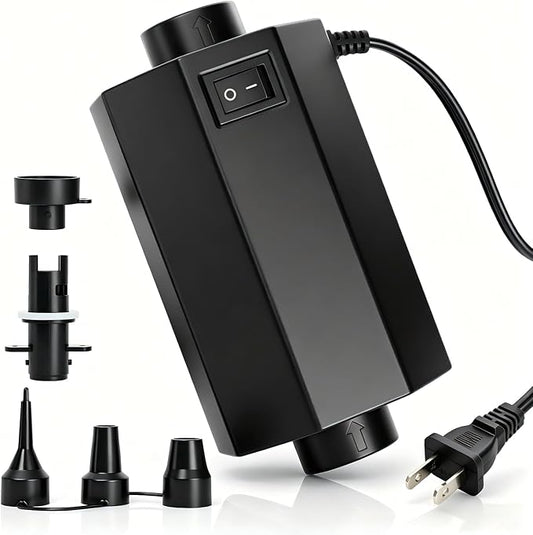 Electric Air Pump for Inflatables, Inflator Deflator Quick-Fill, Compact Pump AC110-120V for Air Mattress Bed Pool Floats Toys Raft